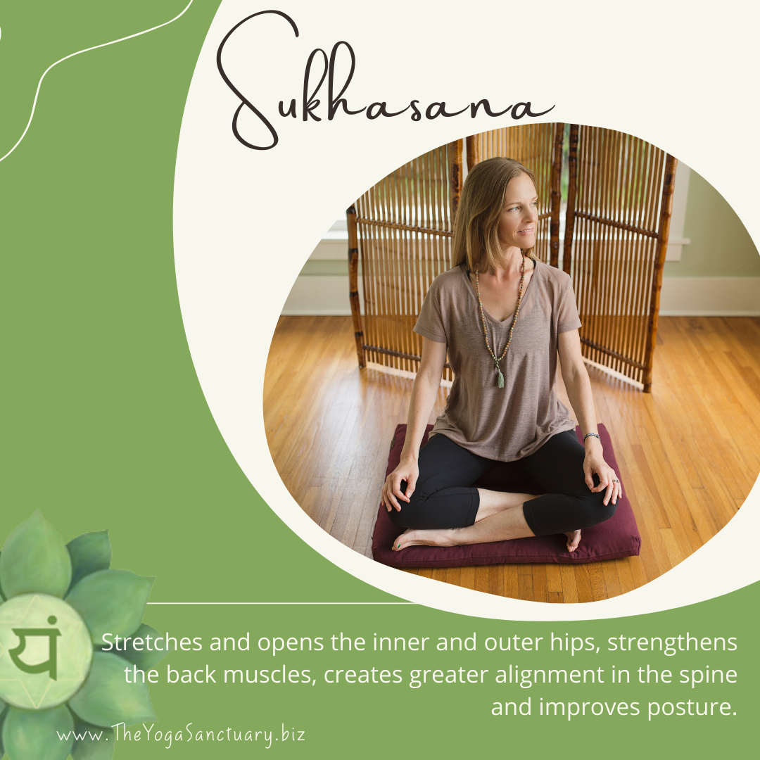 Sukhasana- Easy pose, Cross legged pose | Prana Yoga