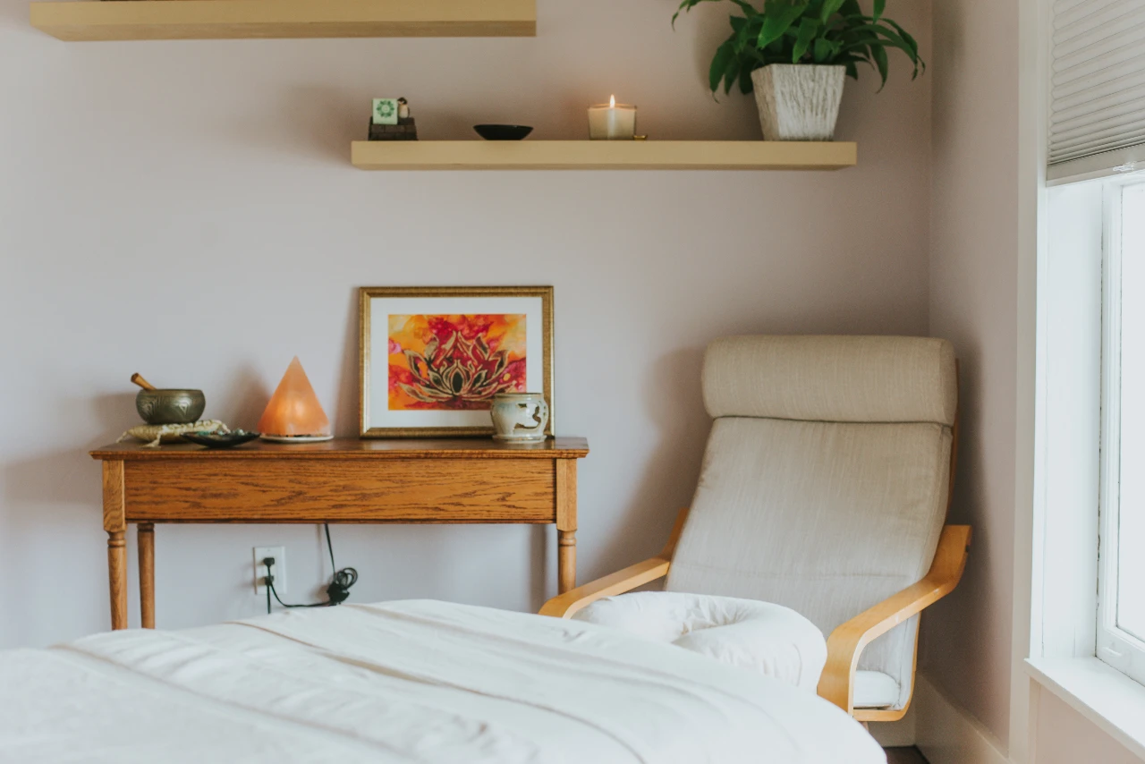 Massage and wellness room at The Yoga Sanctuary.