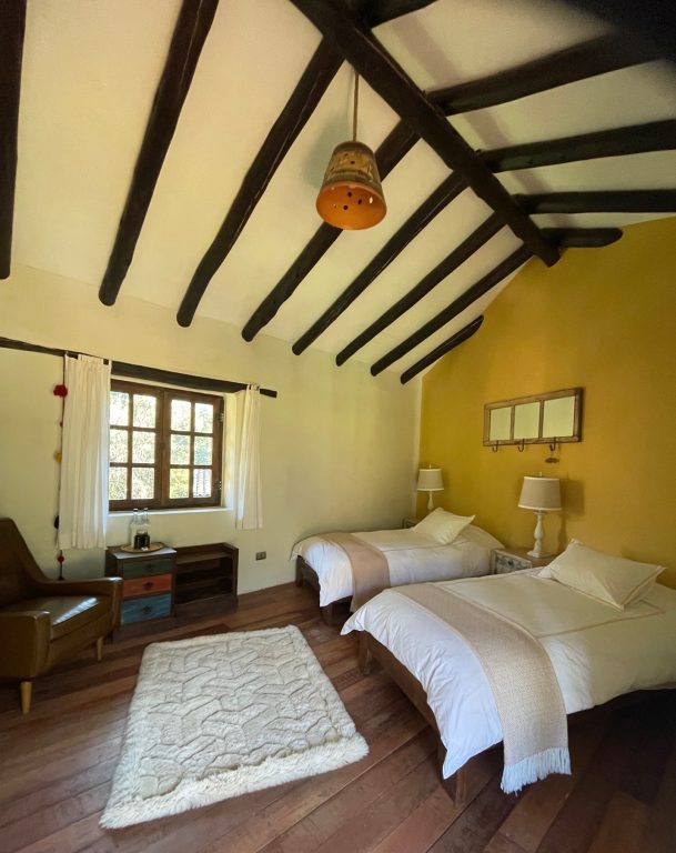 A bedroom at El Verde, a boutique retreat center in Peru