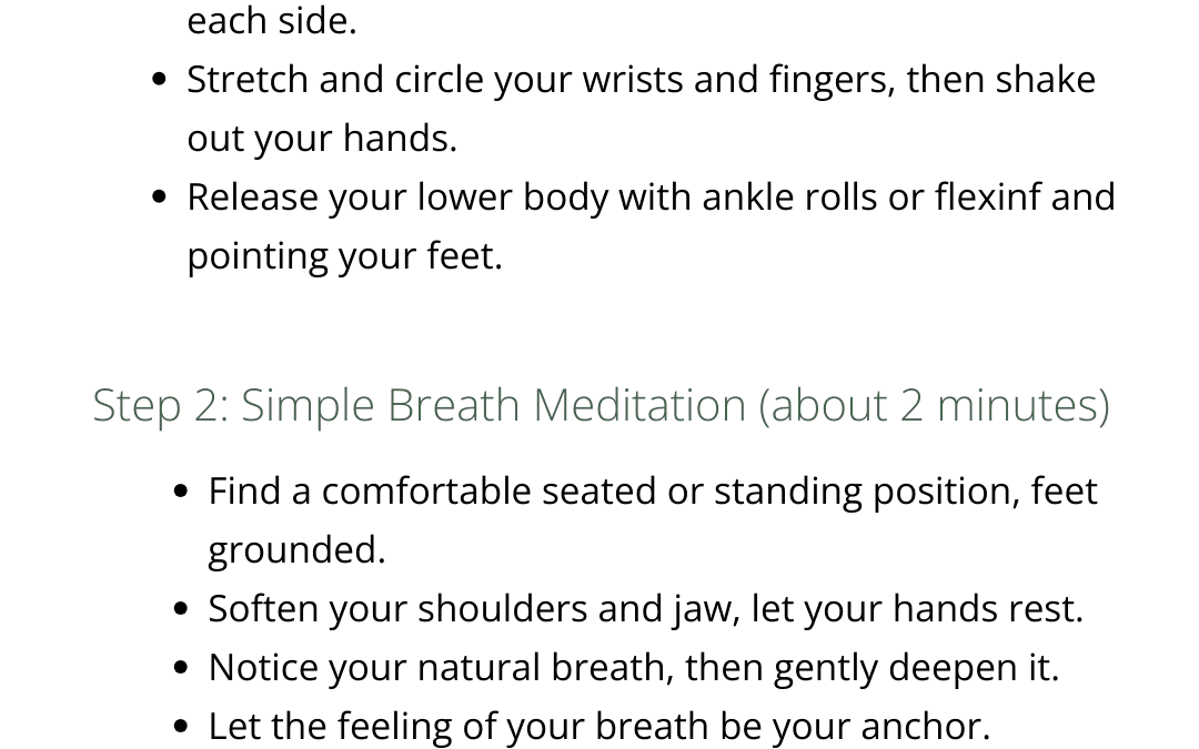 The Three Minute Reset